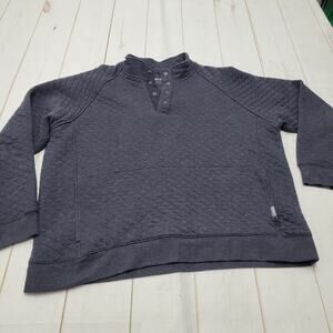 Eddie Bauer diamond quilted snap T pullover sweatshirt sweater